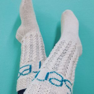 A pair of Serres socks Essi has knitted.